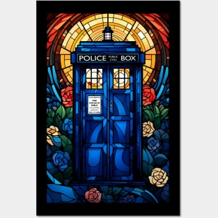 Stained Glass Gallifreyan Window Posters and Art